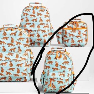 Crate&Kids Big Cat print small kids backpack and lunch box